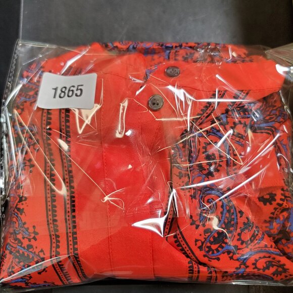 J. Crew Paisley Dervish Tunic Red Blouse Small - Picture 9 of 9